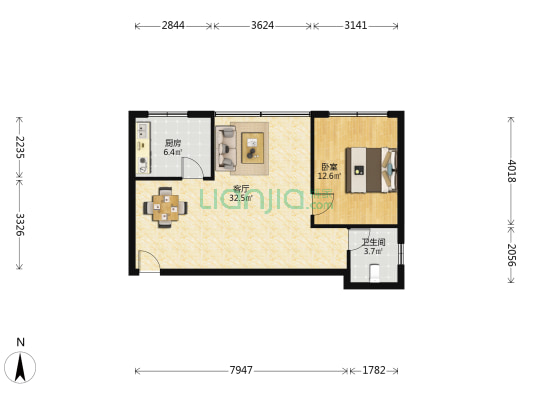 西苑山庄 1室1厅1卫 106平方