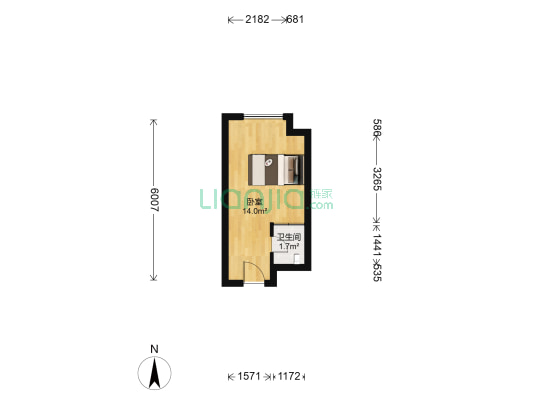 泛悦城市广场 1室0厅1卫 66平方