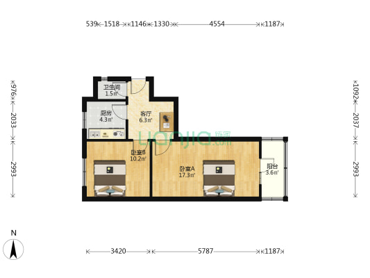 云汉楼 2室1厅1卫 37平方