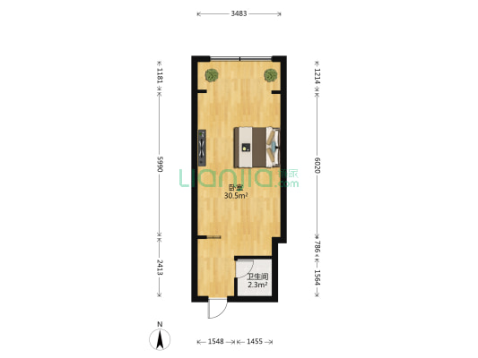 天立TT国际 1室0厅1卫 52平方