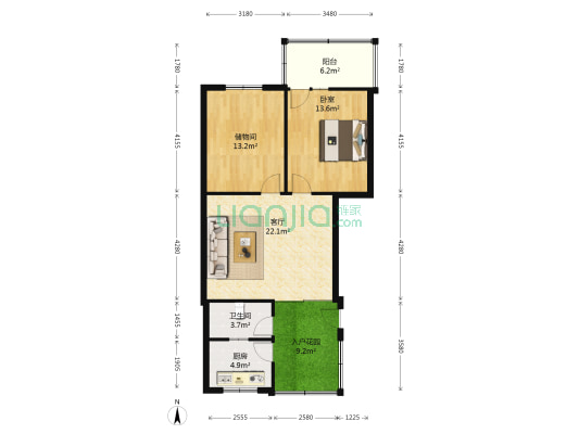 紫瑞街一巷35号 1室1厅1卫 81平方