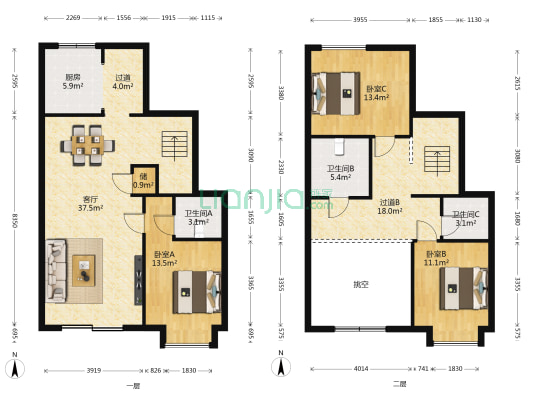 阳光城花满墅 3室1厅3卫 157平方