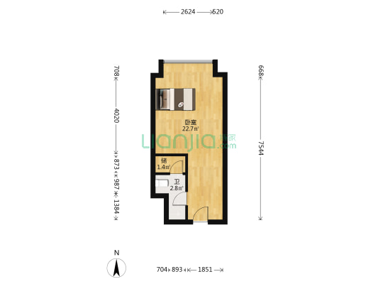SOHO公寓 1室0厅1卫 41平方