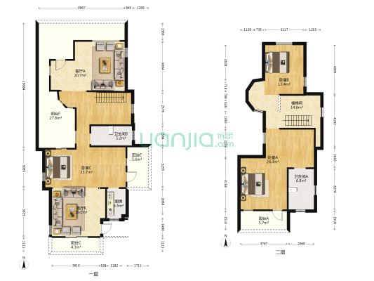 阳光花园 3室2厅2卫 423平方