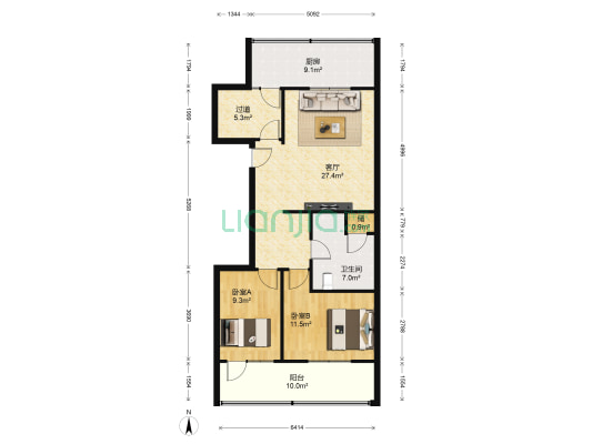 城关区工商局工商苑小区 2室1厅1卫 65平方