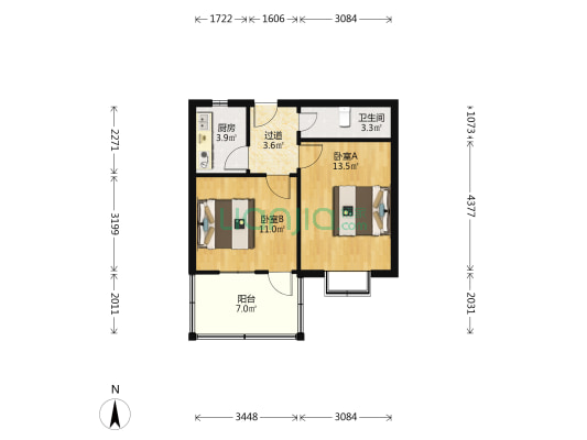 建国小经五路32号 2室0厅1卫 51平方