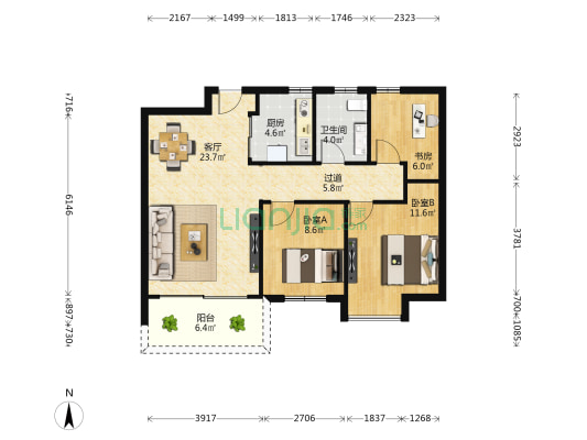 和正智汇谷 3室1厅1卫 89平方