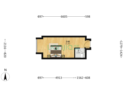 建工嘉寓 1室0厅1卫 36平方