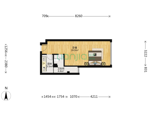 金房奥斯卡东区 1室0厅1卫 42平方