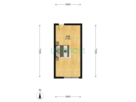 濠畔商厦 1室0厅0卫 44平方
