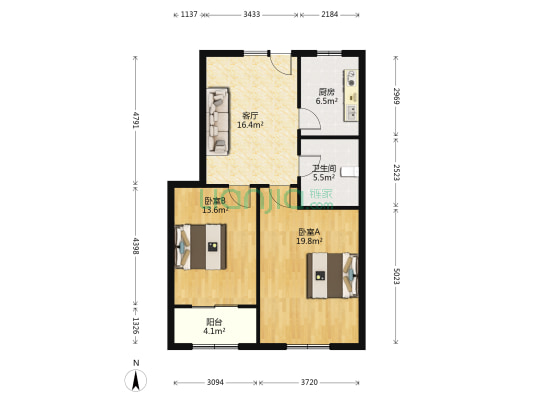 春潮中路 2室1厅1卫 81平方