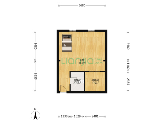 锦绣苑 1室0厅1卫 60平方