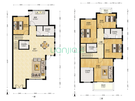 太湖临湖湾 5室1厅5卫 238平方
