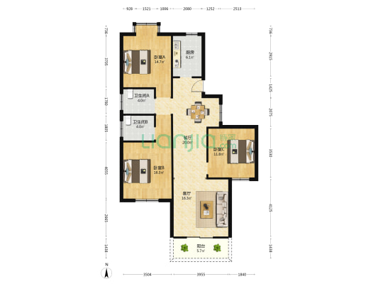 外滩俪水湾 3室2厅2卫 135平方