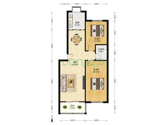 华丰小区 2室1厅1卫 99平方