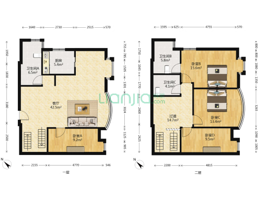 花城湾畔 4室1厅3卫 168平方