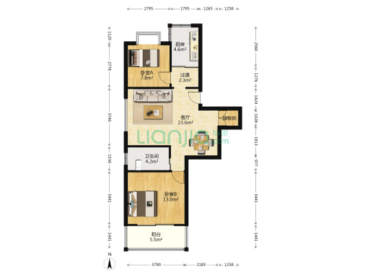 兰之堂 2室1厅1卫 73平方