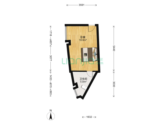 鸿鸢商务大厦 1室0厅1卫 40平方