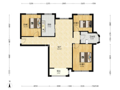 香邑溪谷上园，南北通透3居室，明厨明卫，采光视野无-涿州香邑溪谷上园户型图
