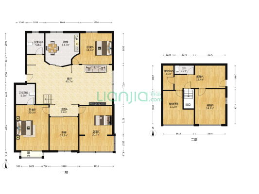 中欣铭苑 4室1厅3卫 203平方