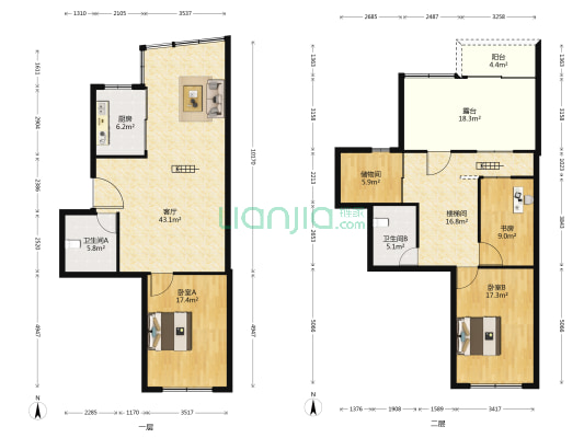 泰宇花苑 3室1厅2卫 144平方
