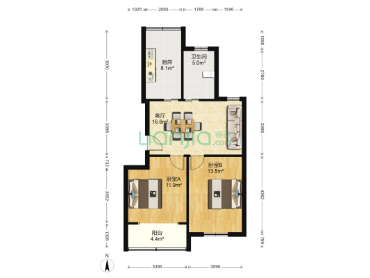 花苑新村三区 2室1厅1卫 72平方