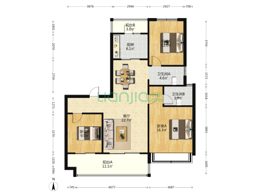 沈丘碧桂园星钻 3室2厅2卫 121平方