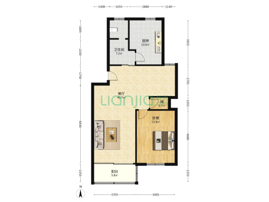 华昱千禧园 1室1厅1卫 99平方