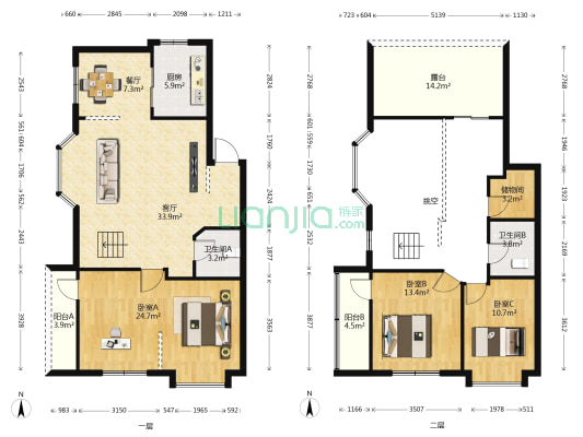 采菊苑 3室2厅2卫 155平方
