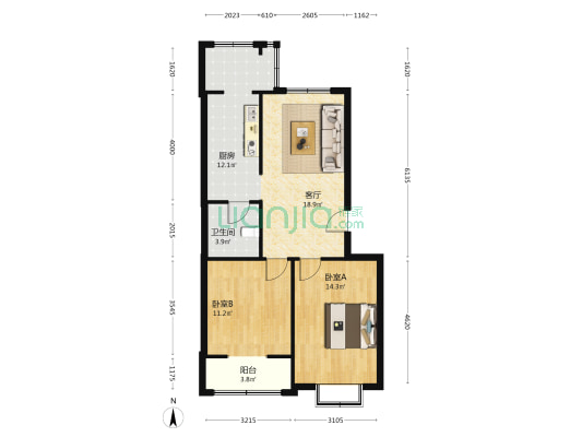 众合里 2室1厅1卫 81平方