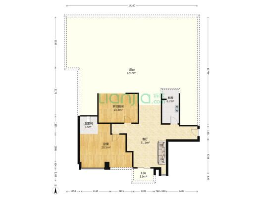 大运城邦悦城 2室1厅1卫 97平方