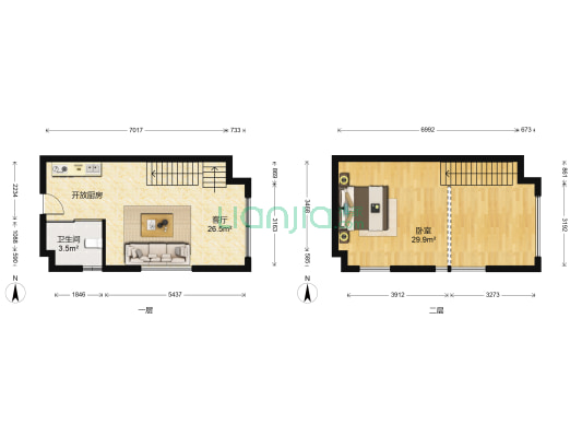 新城悦隽风华 1室1厅1卫 45平方