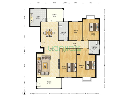 和馨佳园 4室1厅2卫 180平方