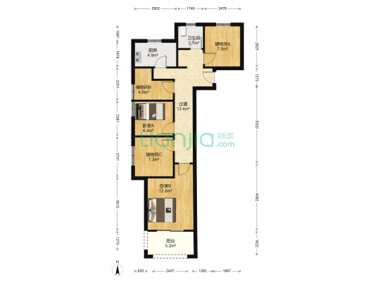 燕歌园2园 2室0厅1卫 83平方