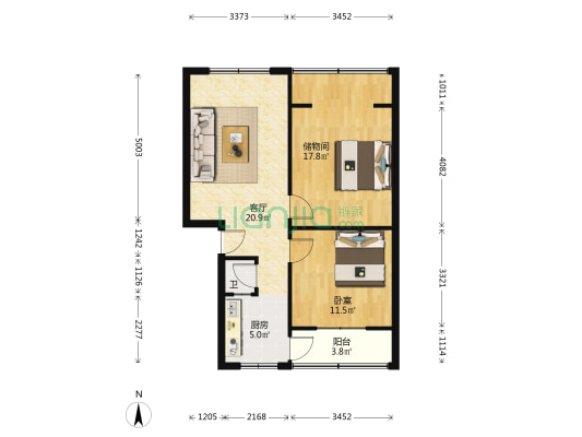 金牛区二环路北三段138号 1室1厅1卫 74平方