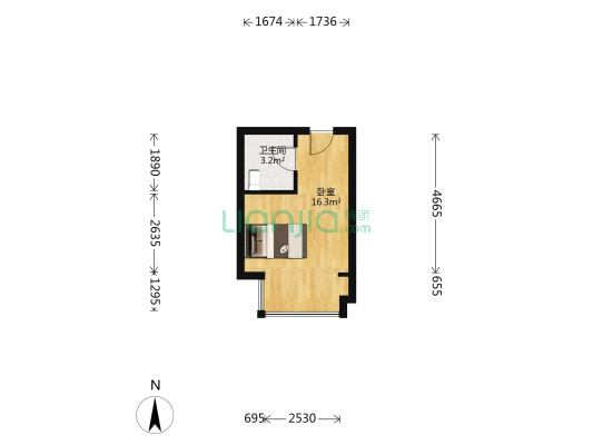 华润峰锦 1室0厅1卫 31平方