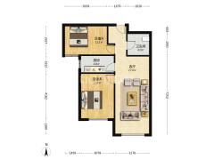 全南两居室 全屋品牌装修 房本满二 楼下就是购物吃饭-涿州K2狮子城北区户型图