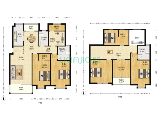 宜家公寓 6室3厅3卫 204平方