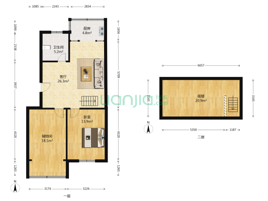 菊园二村 1室1厅1卫 83平方