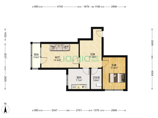 开工南胡同 1室1厅1卫 65平方