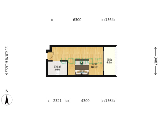 丰谷天玺 1室0厅1卫 37平方