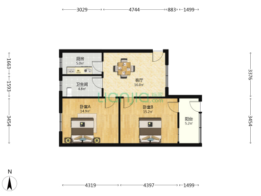 开发新村C区 2室1厅1卫 71平方