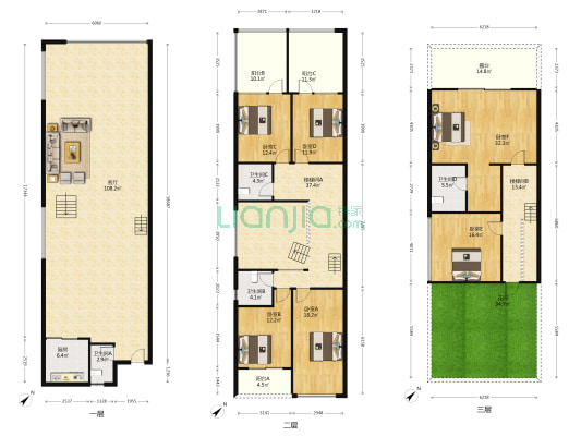 华侨城纯水岸208区 6室1厅4卫 324平方