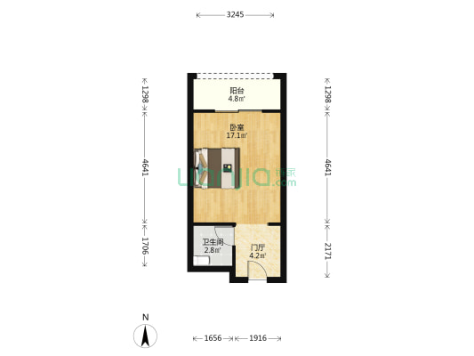 宁乡蓝色港湾 1室0厅1卫 37平方
