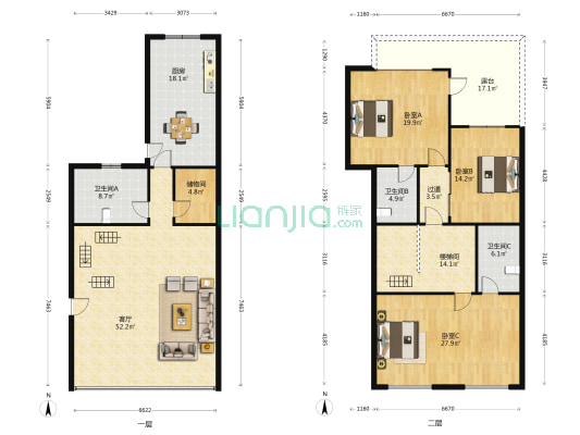 丽景聚龙湾 3室1厅3卫 242平方