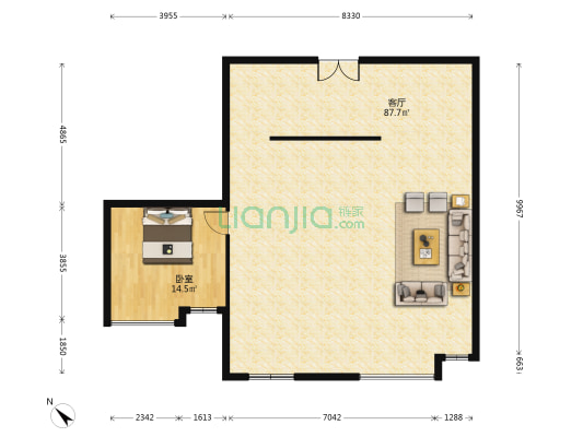 金府国际 1室1厅0卫 50平方