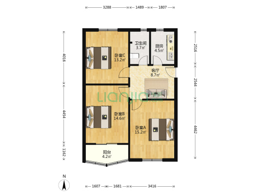 东新街25号 3室1厅1卫 82平方