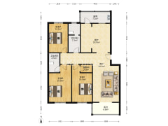 朝阳路 水乡园 南北通透大三居 集中供暖 免费停车-涿州水乡园户型图