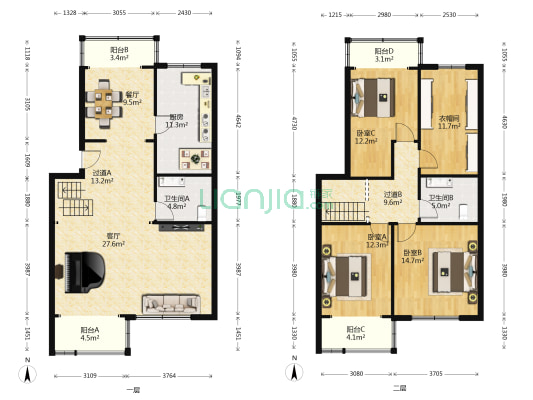 香港花园碧瑶湾 3室2厅2卫 184平方