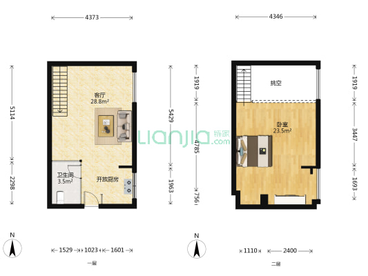东尚小区 1室1厅1卫 45平方